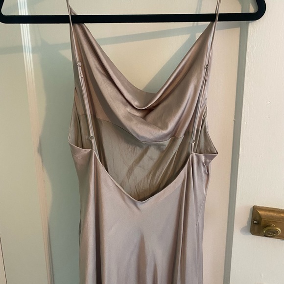 mauve silk slip dress - Picture 4 of 4